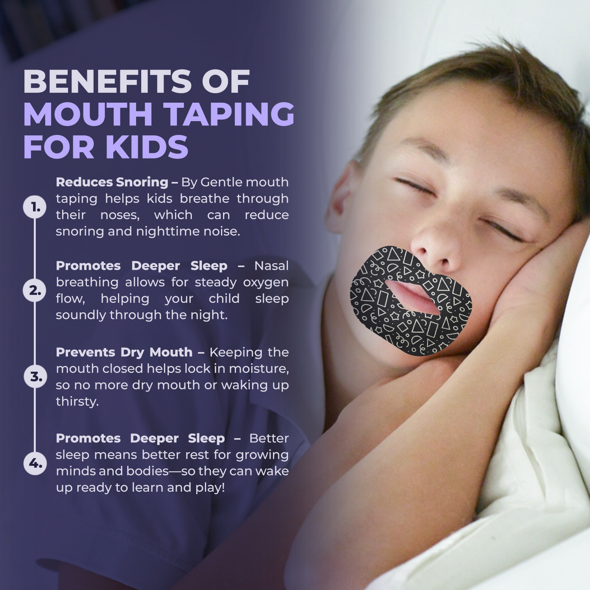 Muzzle® Mouth Tape For Youth (Medium Hold)