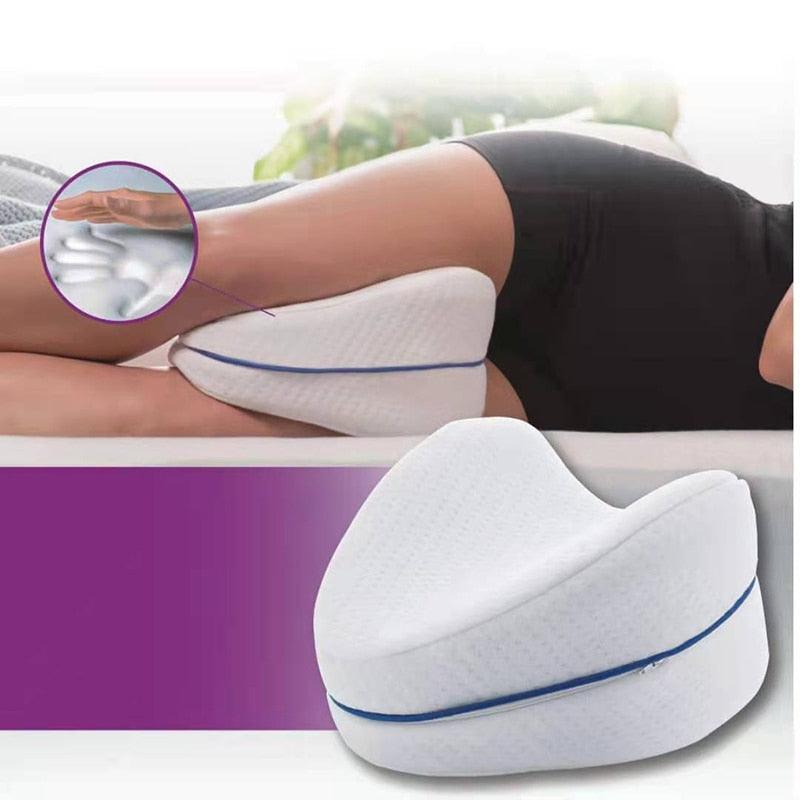 New Memory Cotton Leg Pillow Sleeping Orthopedic Sciatica Back Hip Body Joint Pain Relief Thigh Orthopedic Knee Pillow for Sciatica Relief  Back Pain  Leg Pain  Pregnancy Hip Joint Pain Leg Pad Cushion Home Memory Foam