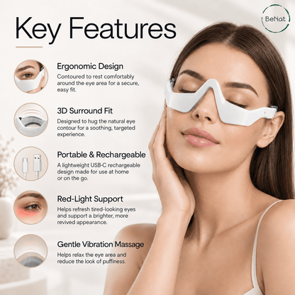 Under-Eye Red Light Therapy Massager - Skin Rejuvenation & Relaxation Device