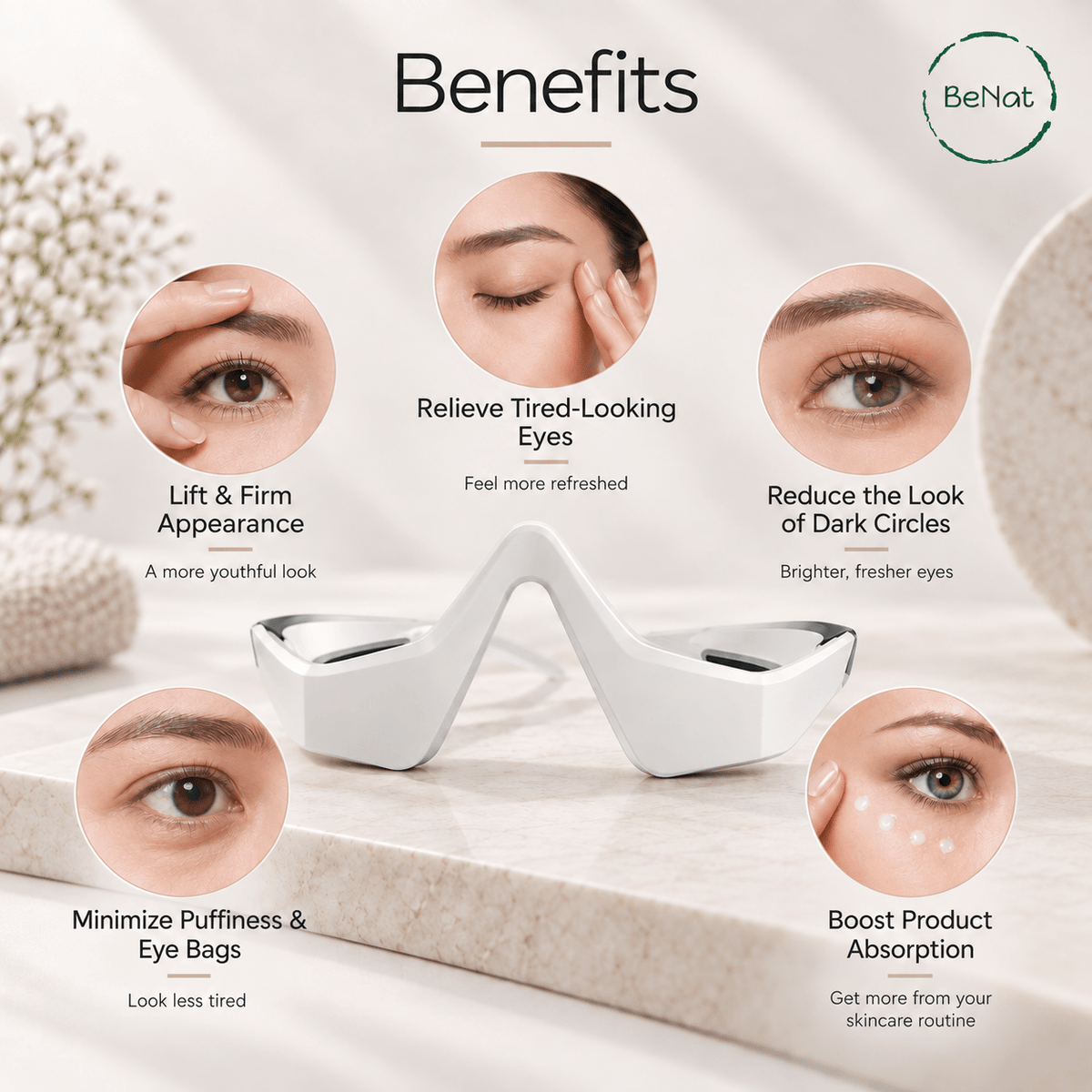 Under-Eye Red Light Therapy Massager - Skin Rejuvenation & Relaxation Device