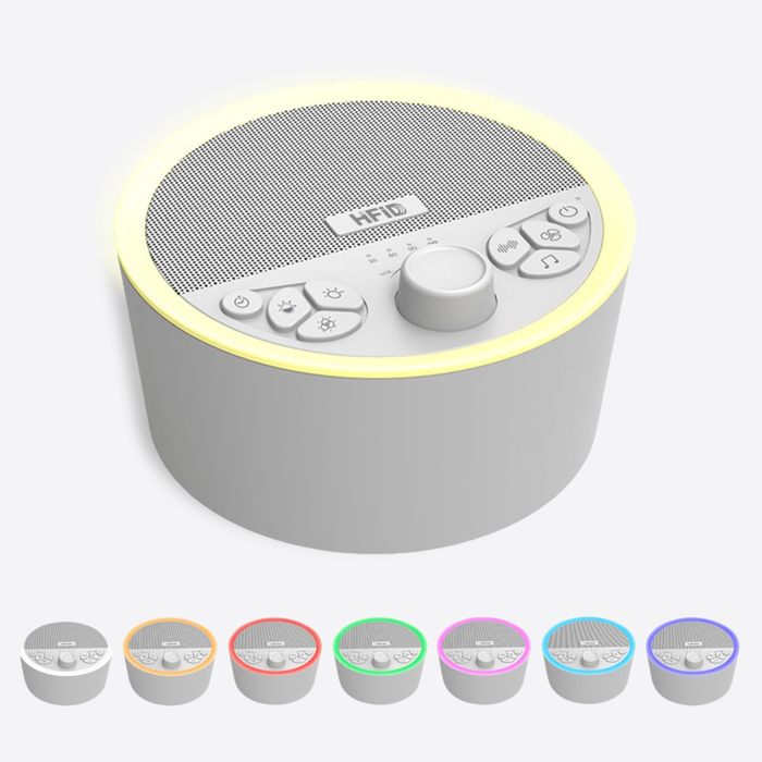 White Noise Sleep Machine with Lights - Portable & Rechargeable